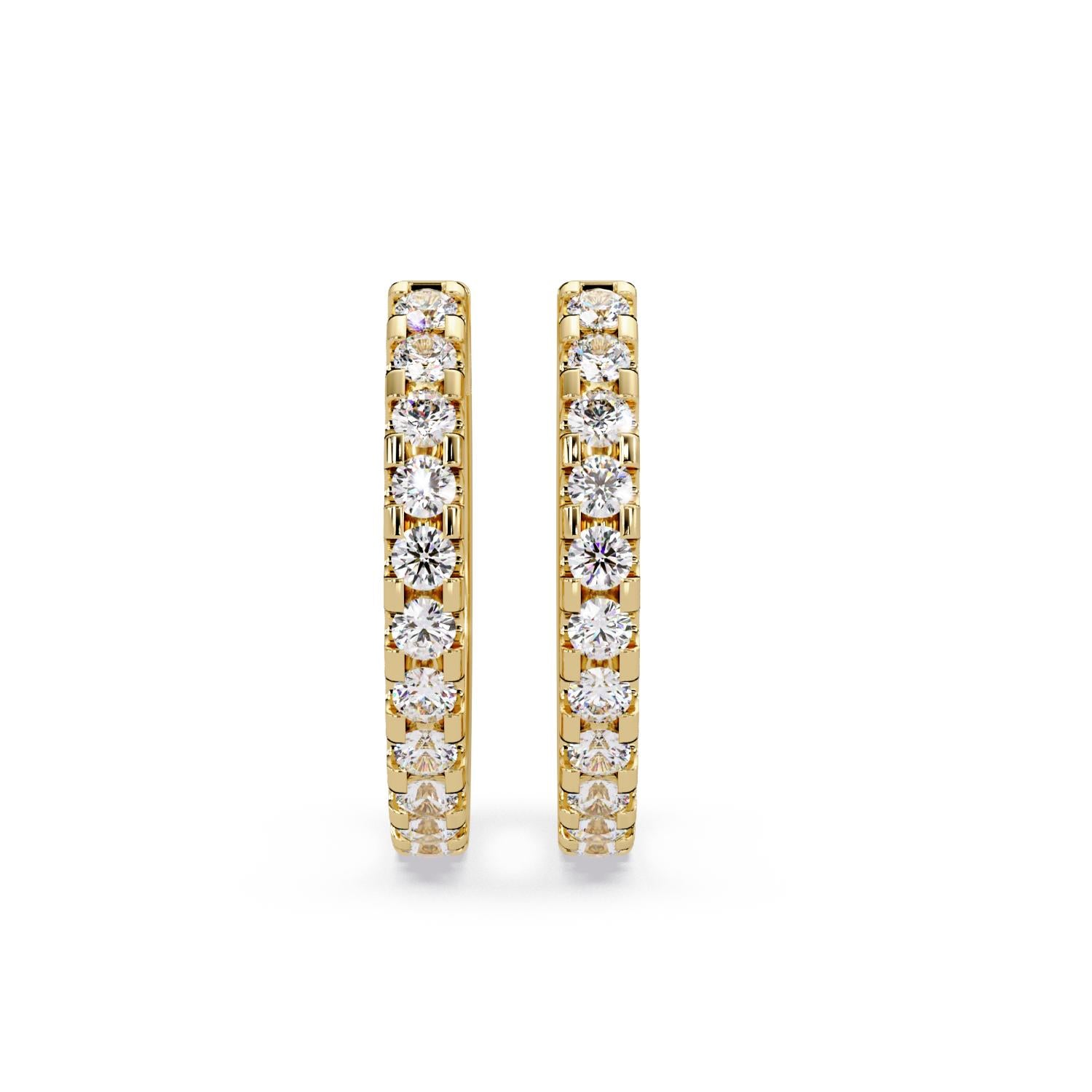 0.75 Ct Round Lab Grown Diamond Hoop Earrings - Sterling Silver