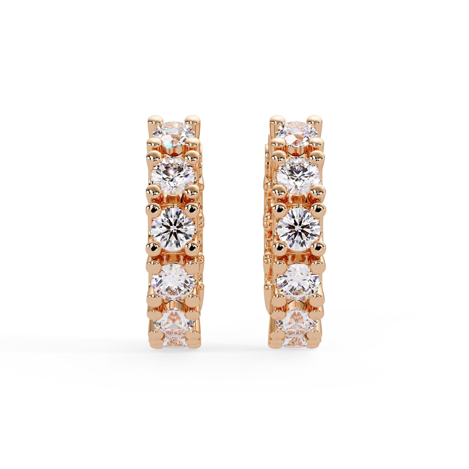 1.50 Ct Round Lab Grown Diamond Hoop Earrings - Sterling Silver