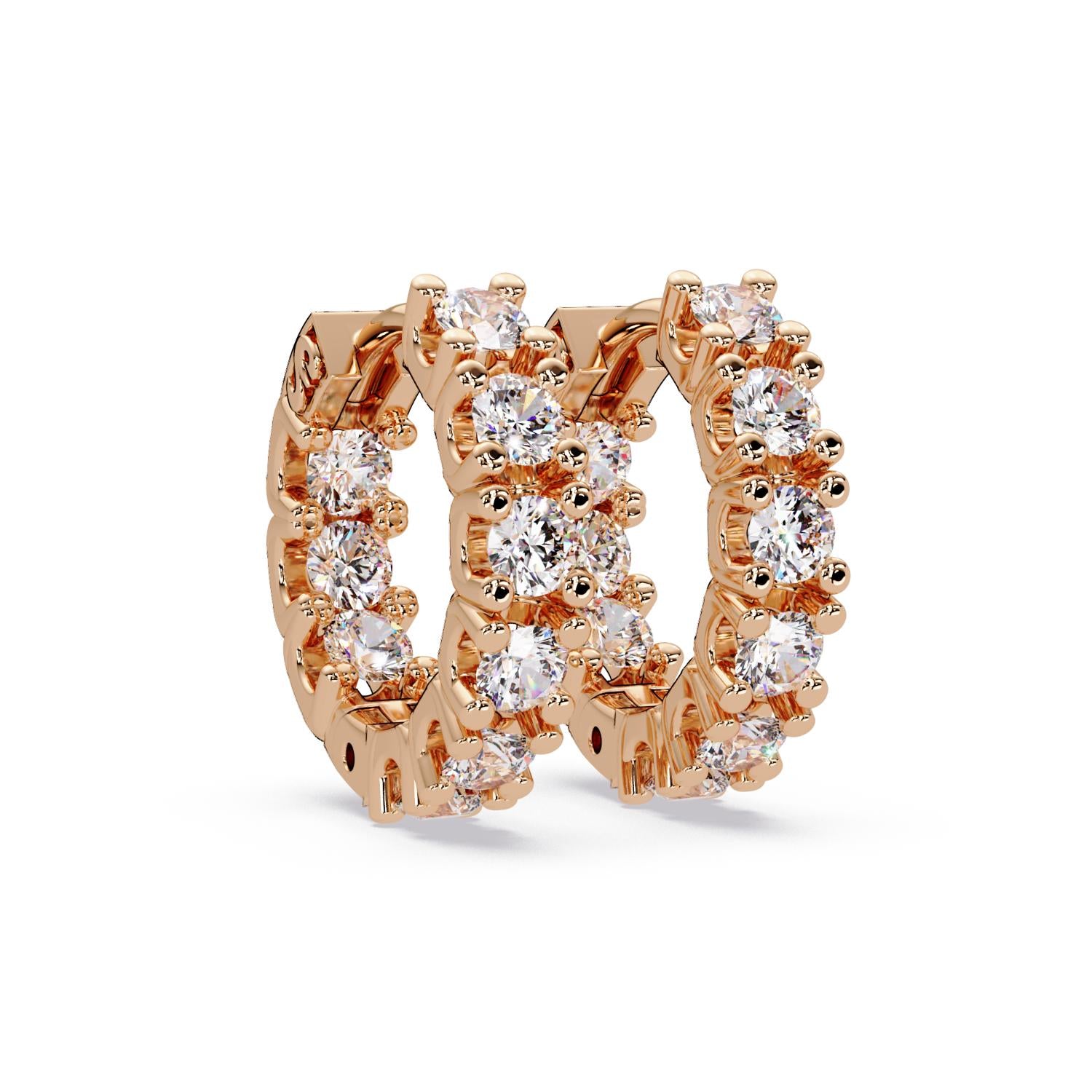 1.50 Ct Round Lab Grown Diamond Hoop Earrings - Sterling Silver