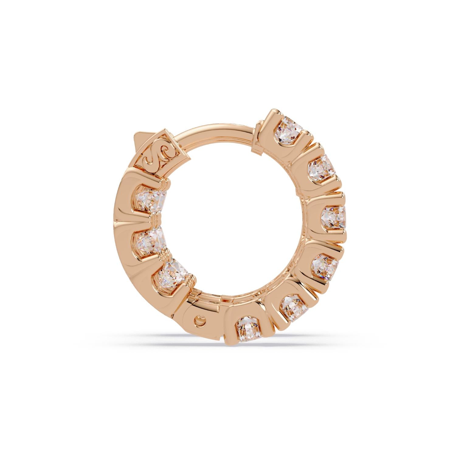1.50 Ct Round Lab Grown Diamond Hoop Earrings - Sterling Silver