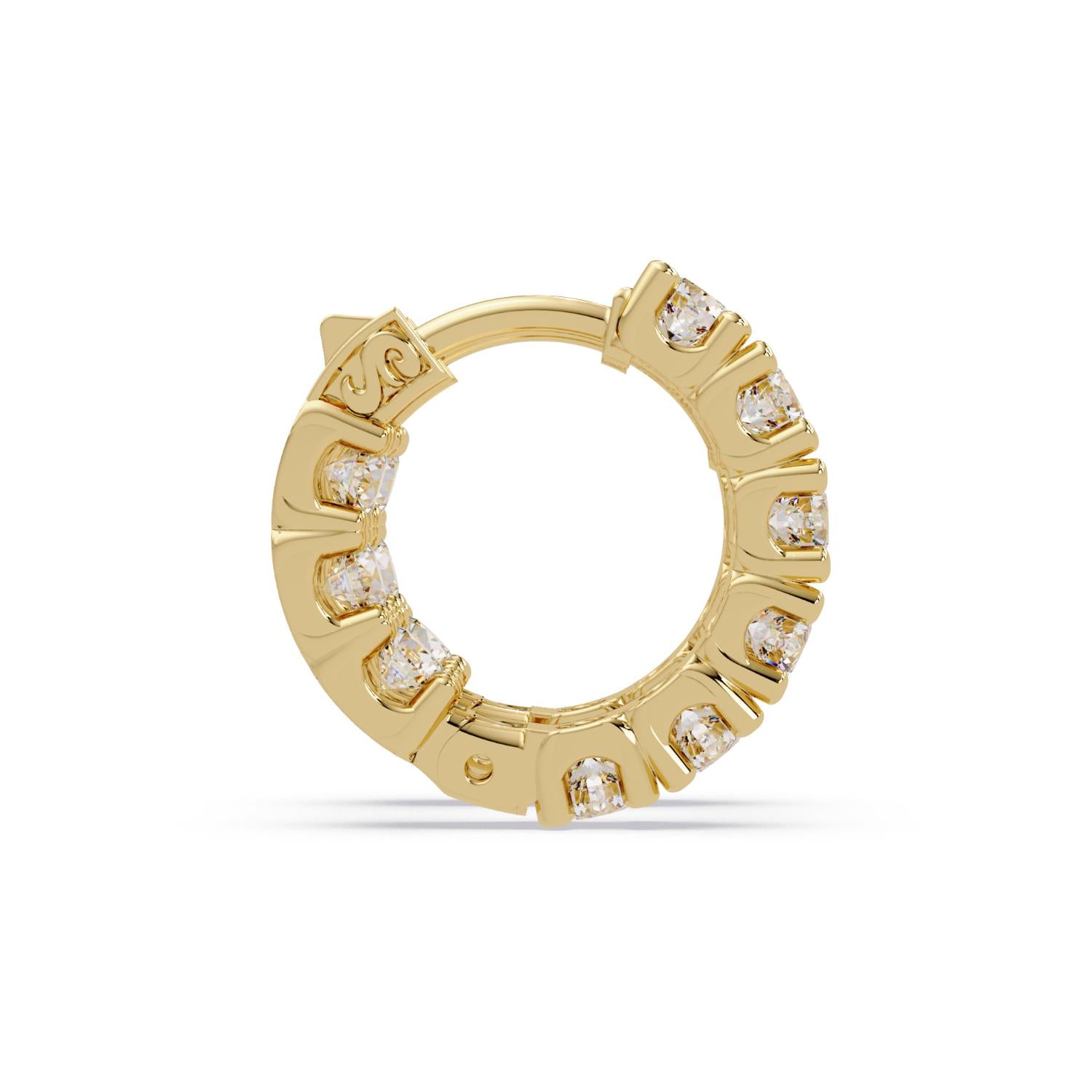 1.50 Ct Round Lab Grown Diamond Hoop Earrings - Sterling Silver