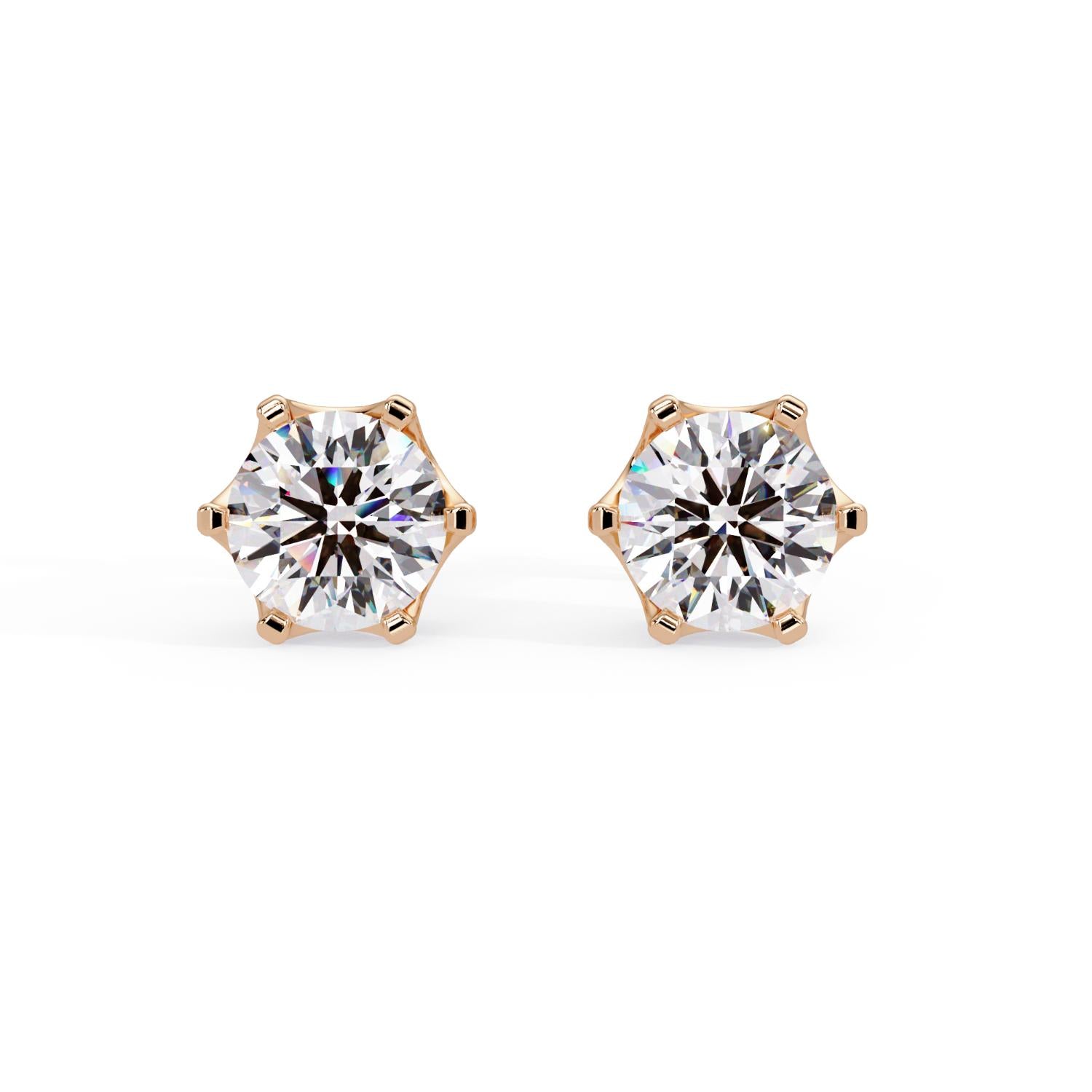 1.80 Ct Round Lab Grown Diamond Stud Earrings - Sterling Silver