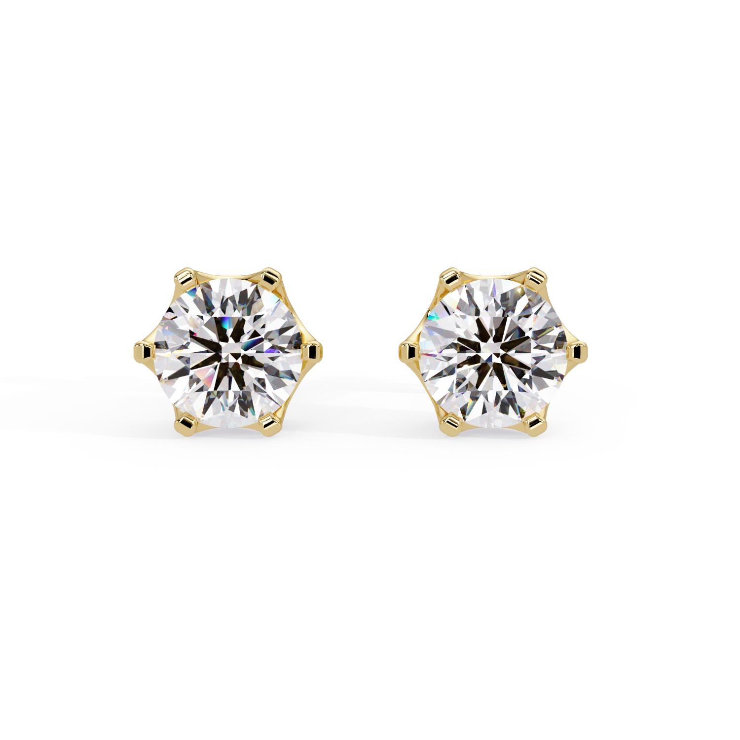 1.80 Ct Round Lab Grown Diamond Stud Earrings - Sterling Silver