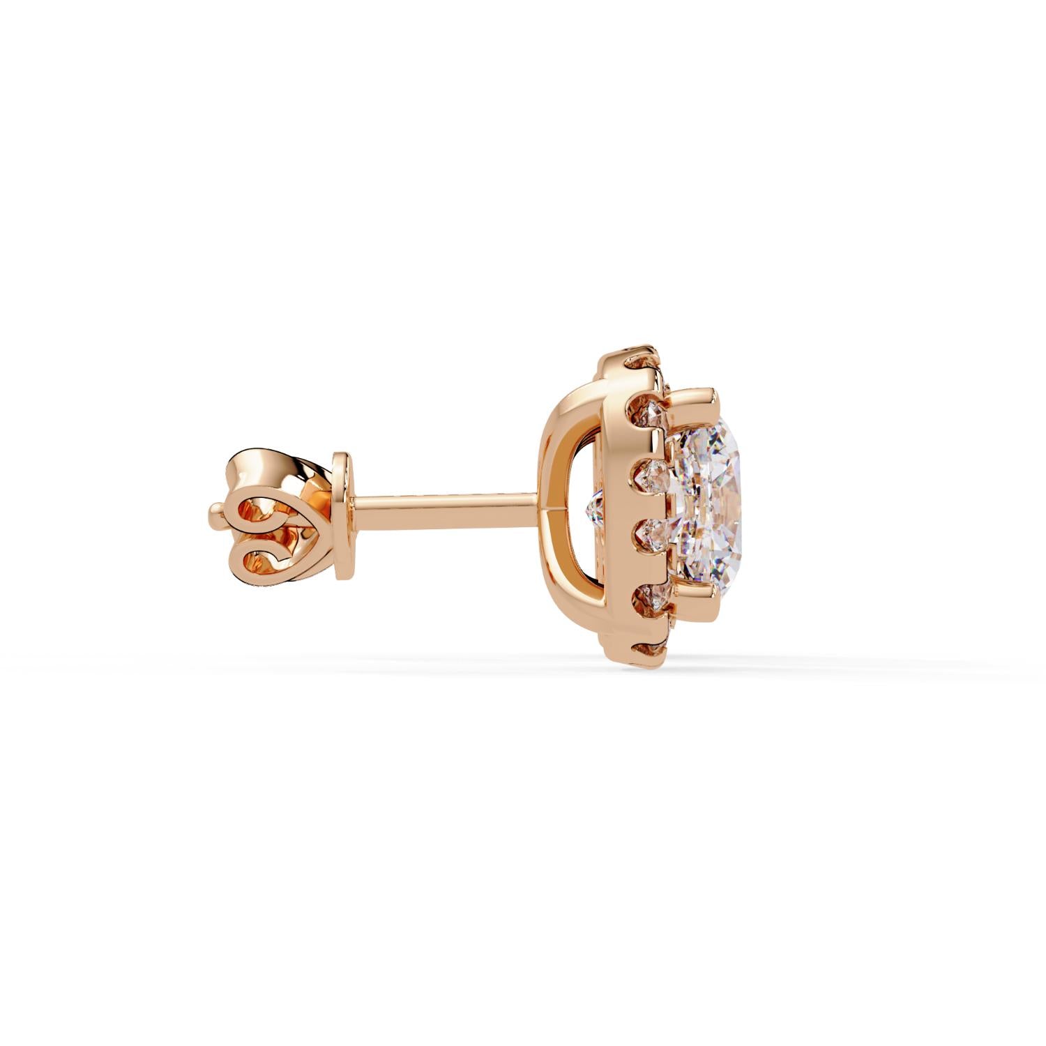 Cushion 4.10 Ct Lab-Grown Diamond Halo Stud Earrings - Sterling Silver