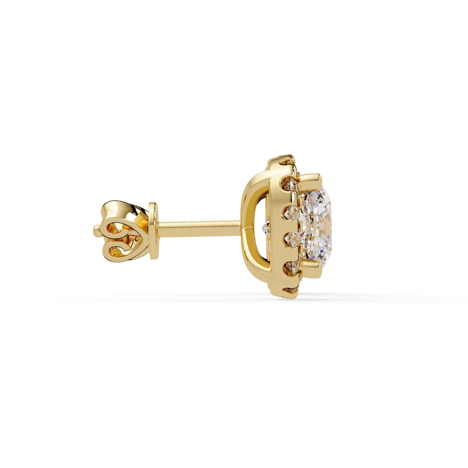 Cushion 4.10 Ct Lab-Grown Diamond Halo Stud Earrings - Sterling Silver