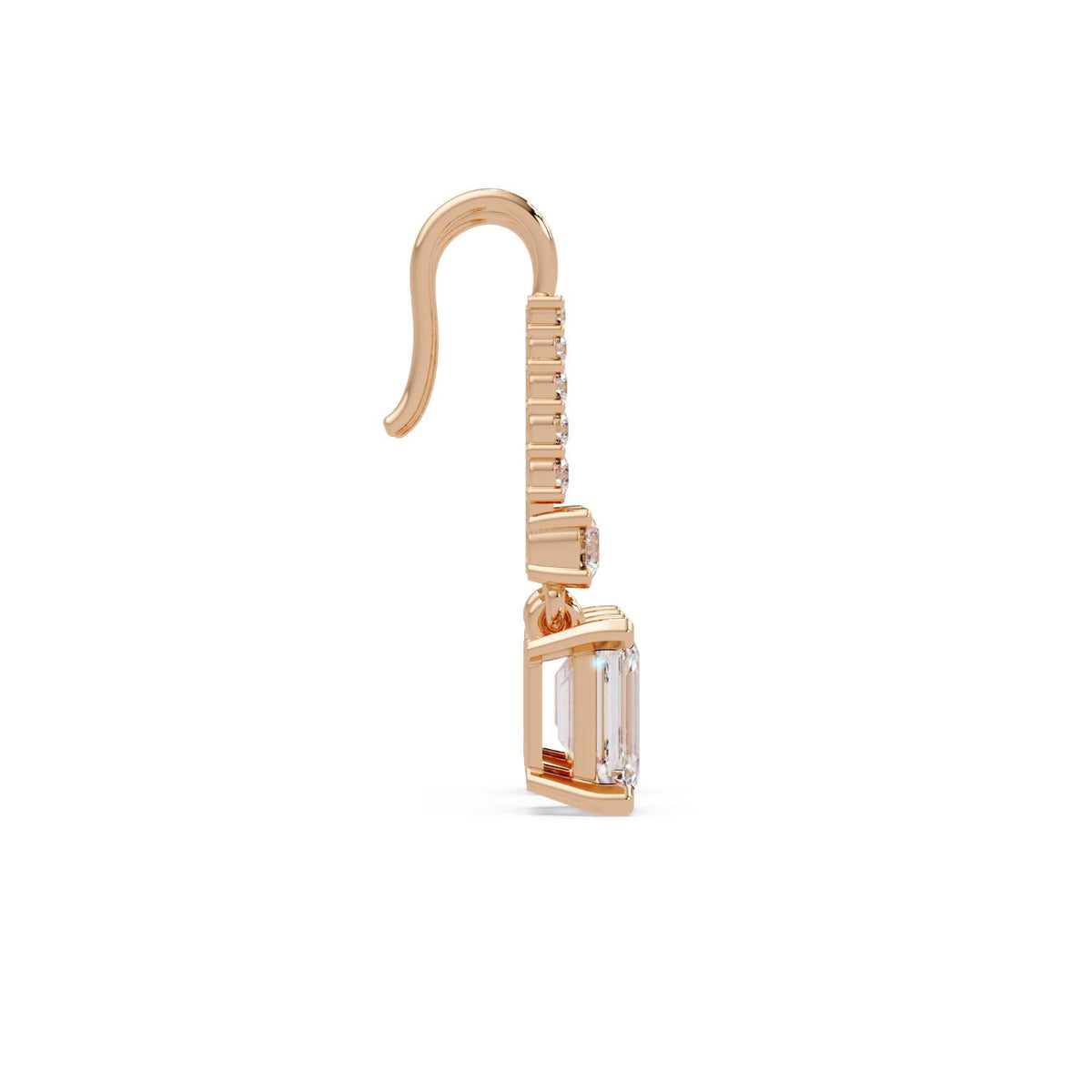 Octagon 3.00 Ct Lab-Grown Diamond Drop Earrings - Sterling Silver