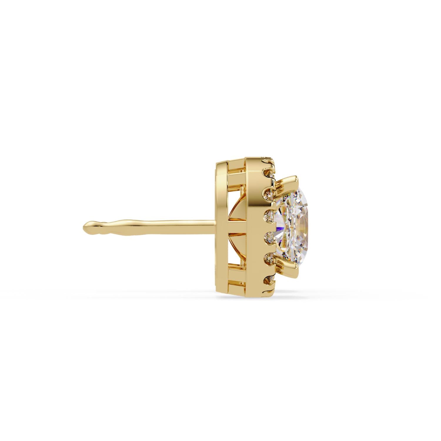 Cushion 3.15 Ct Lab-Grown Diamond Halo Stud Earrings - Sterling Silver