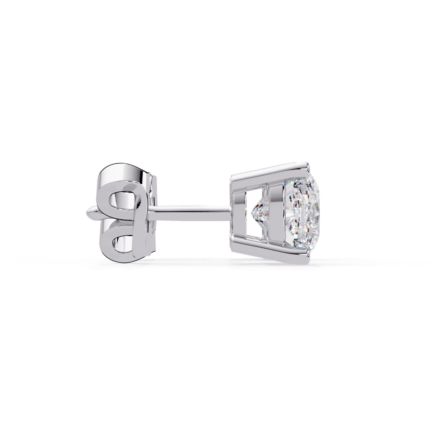 Classic Solitaire Cushion 2.25 Ct Lab-Grown Diamond Stud Earrings - Sterling Silver
