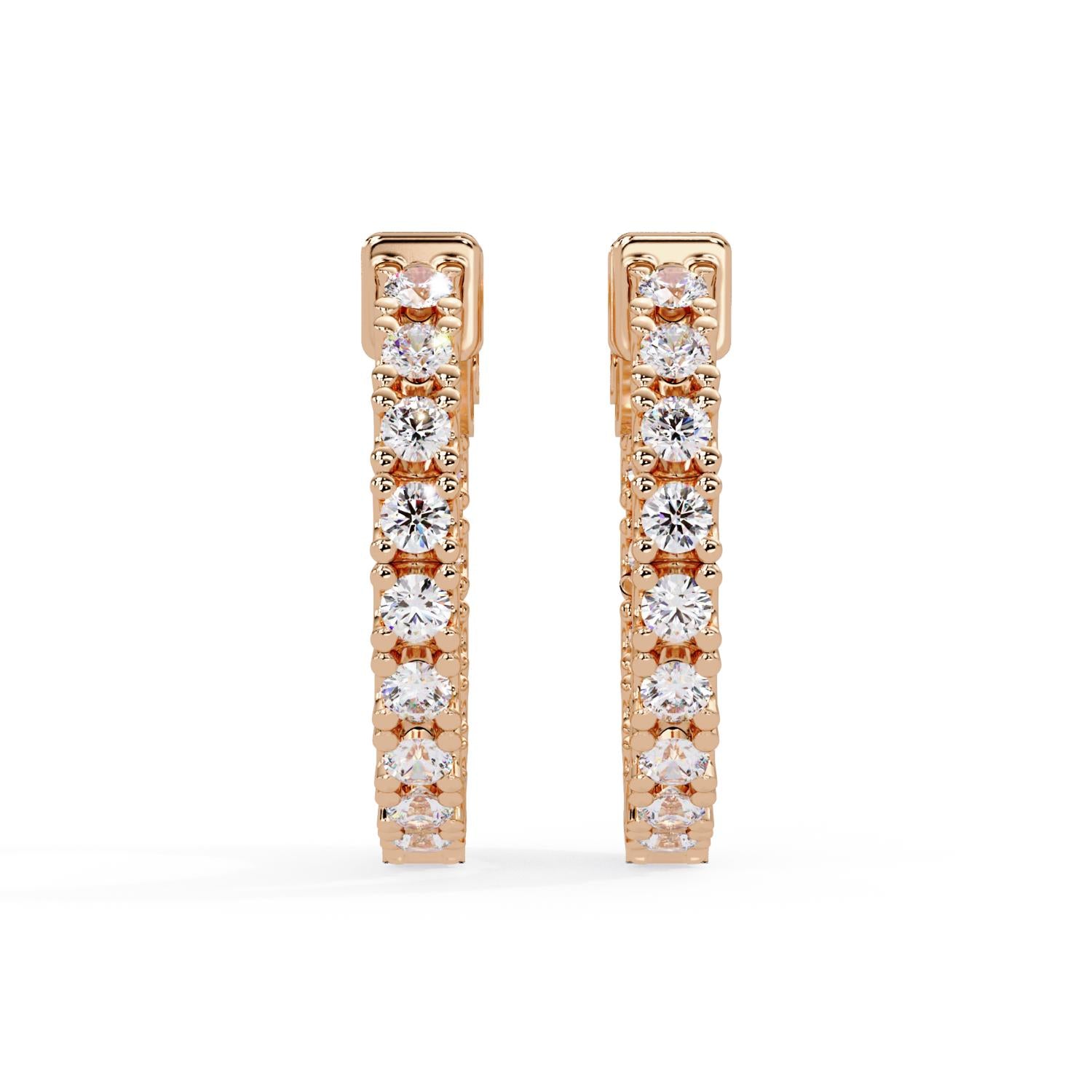 Round 0.90 Ct Lab-Grown Diamond Hoop Earrings - Sterling Silver