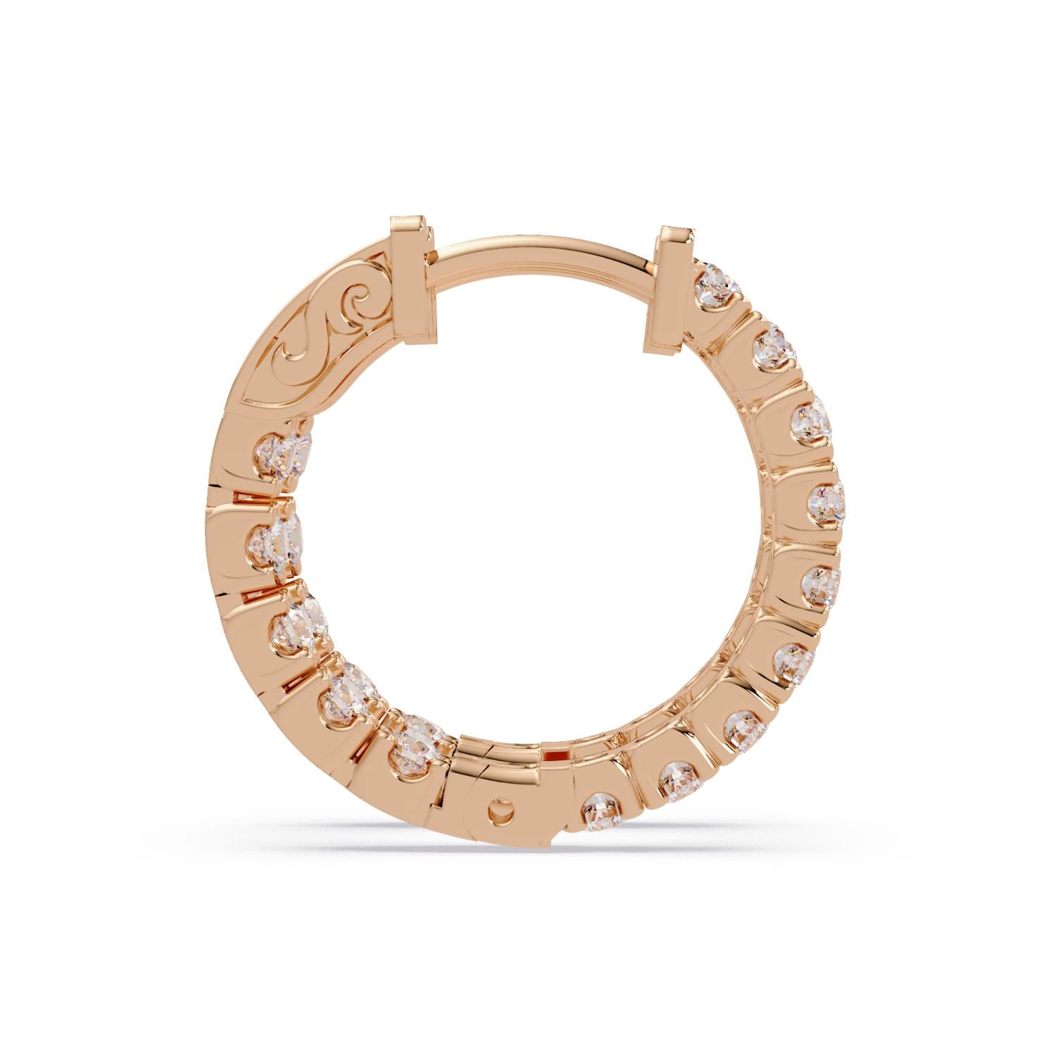 Round 0.90 Ct Lab-Grown Diamond Hoop Earrings - Sterling Silver