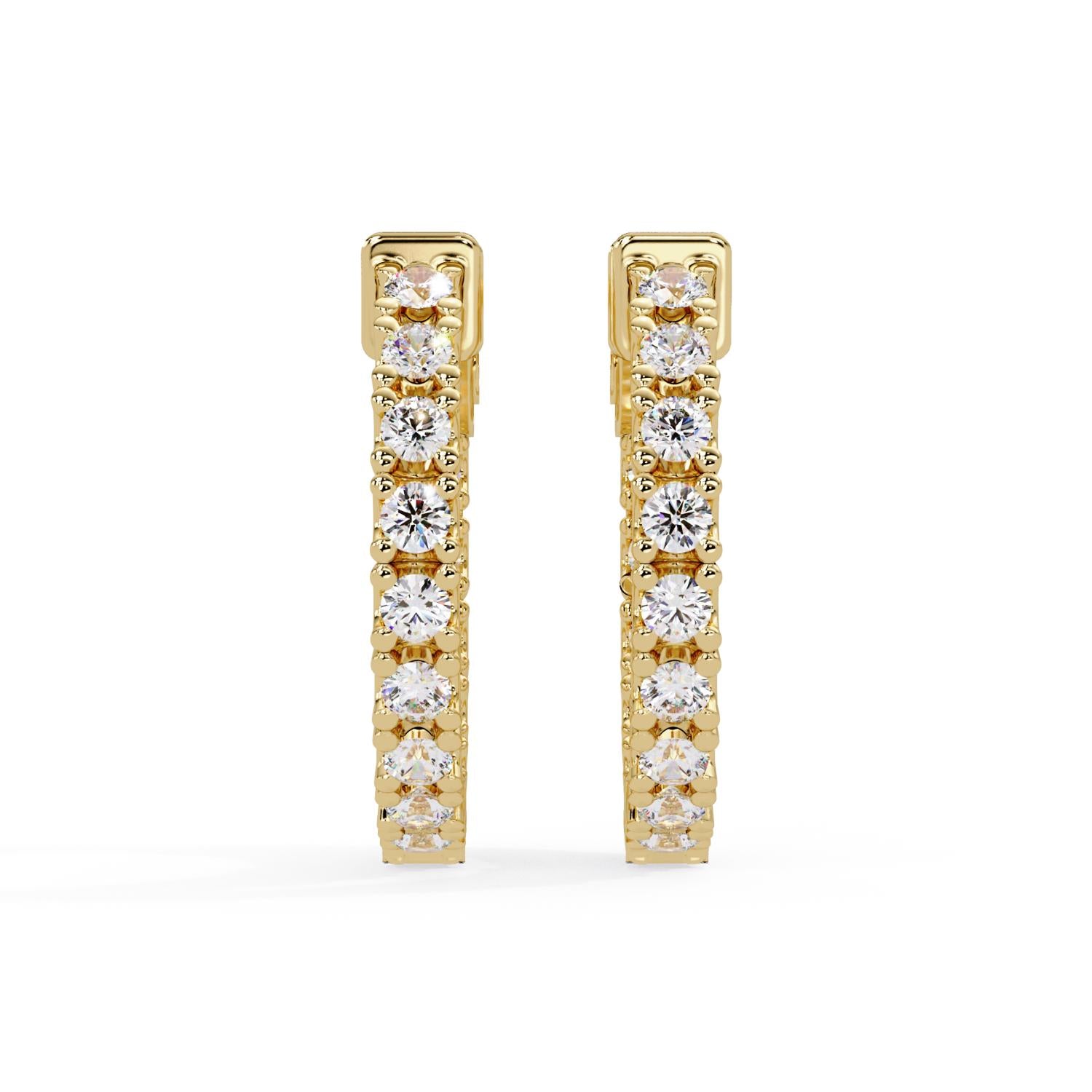 Round 0.90 Ct Lab-Grown Diamond Hoop Earrings - Sterling Silver