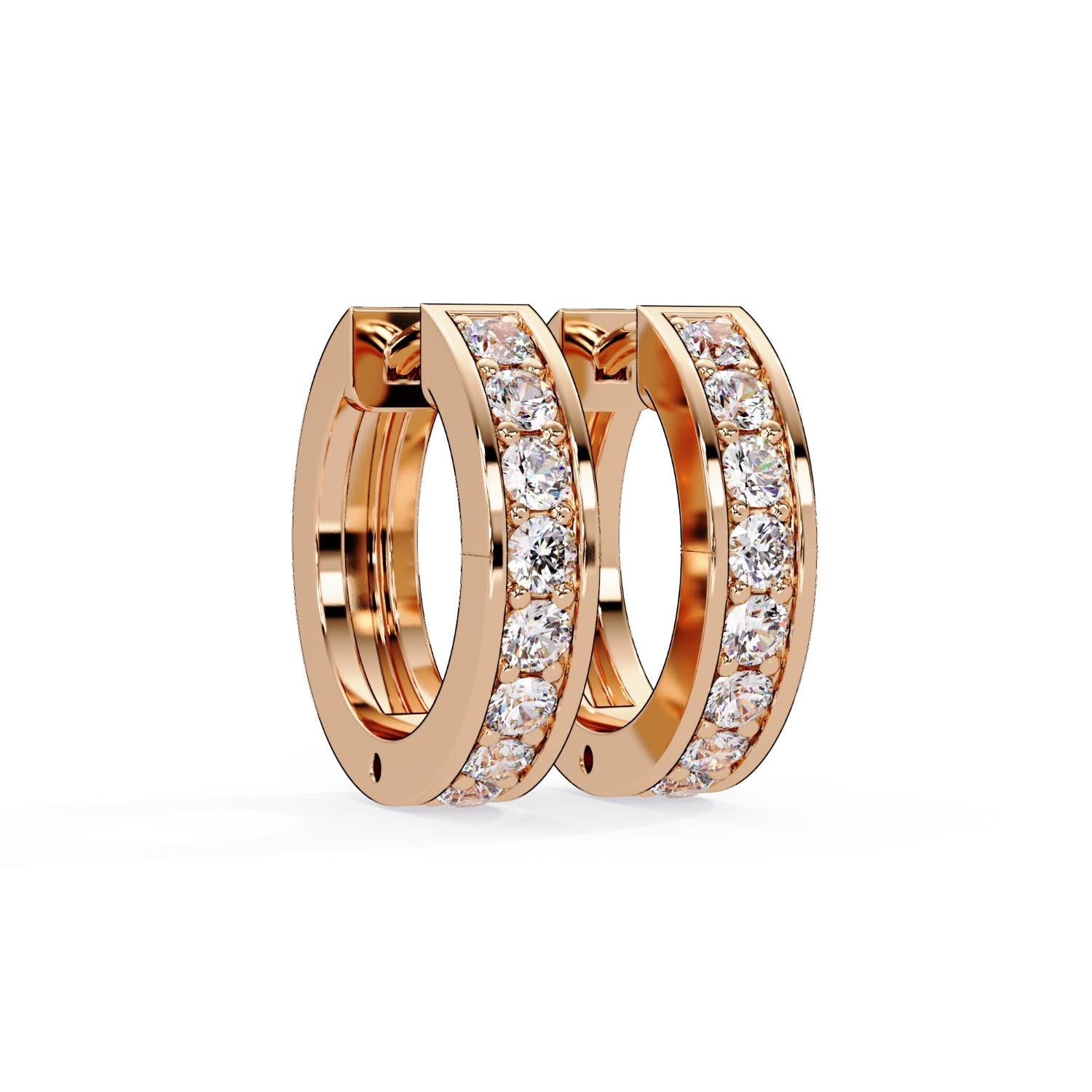 Round 0.50 Ct Lab-Grown Diamond Minimalist Hoop Earrings - Sterling Silver