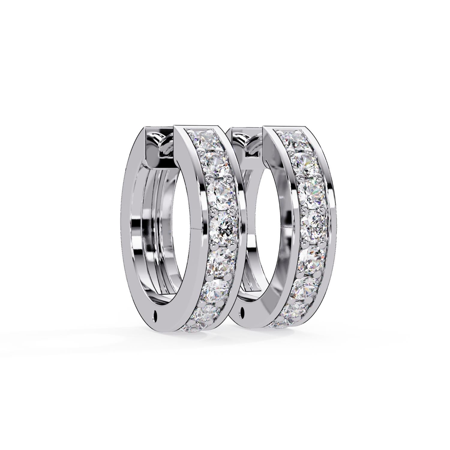 Round 0.50 Ct Lab-Grown Diamond Minimalist Hoop Earrings - Sterling Silver
