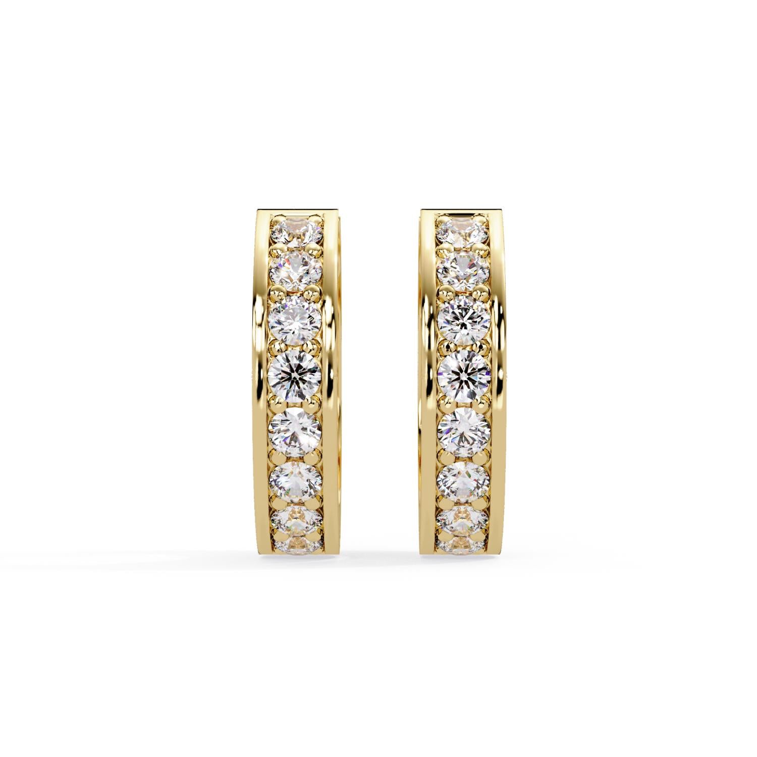 Round 0.50 Ct Lab-Grown Diamond Minimalist Hoop Earrings - Sterling Silver