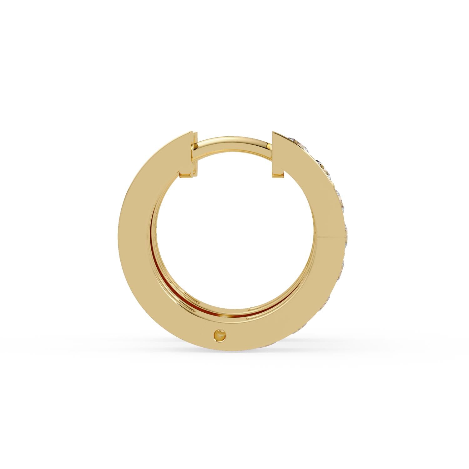 Round 0.50 Ct Lab-Grown Diamond Minimalist Hoop Earrings - Sterling Silver