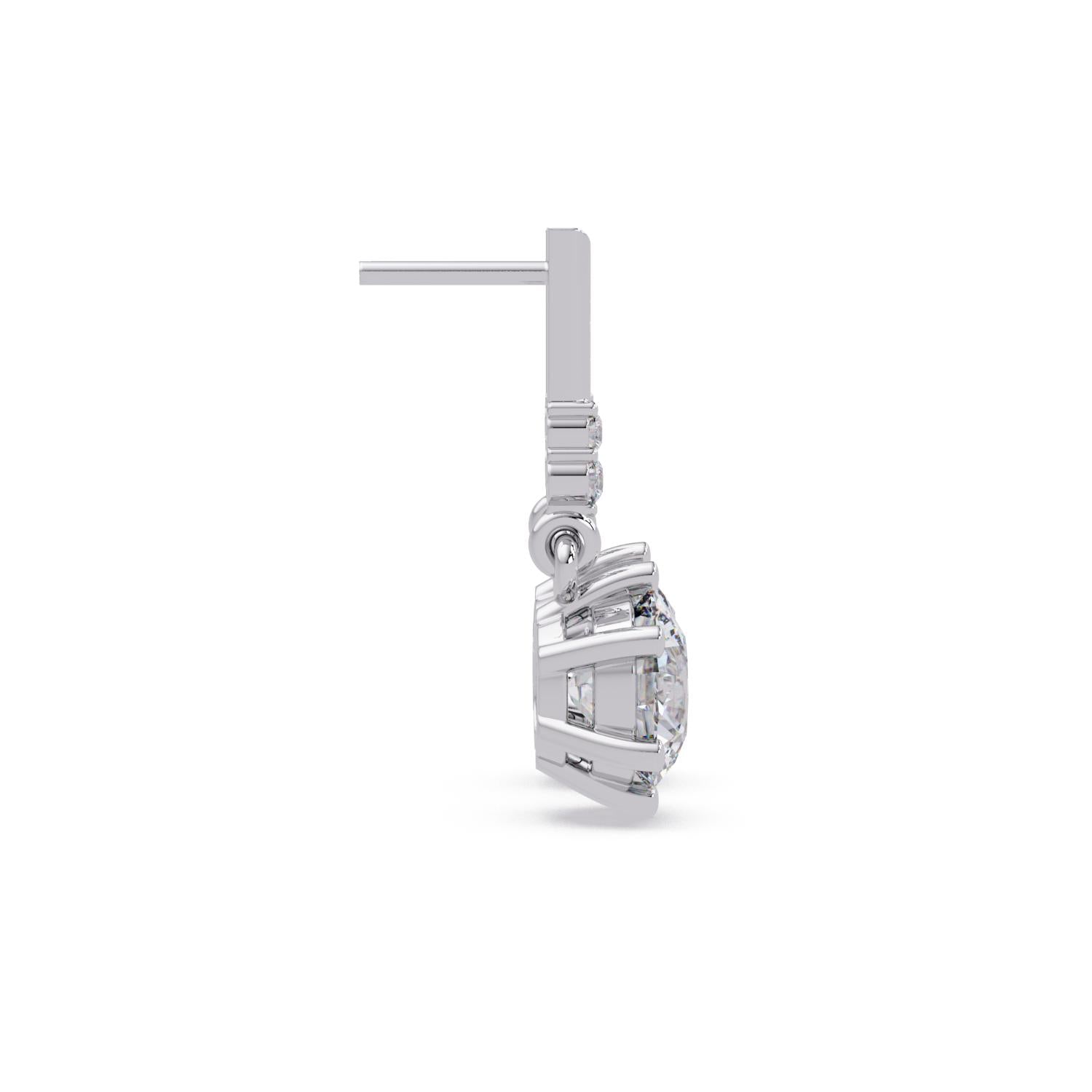 Classic Drop Solitaire Round 4.75 Ct Lab-Grown Diamond Earrings- Sterling Silver