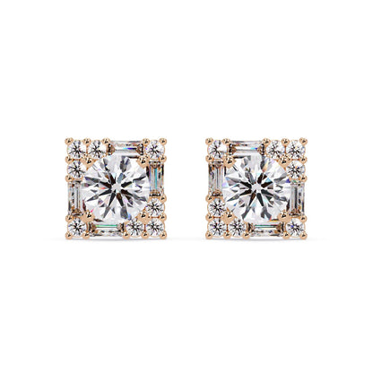 Round 3.00 Ct Lab-Grown Diamond Stud Earrings - Sterling Silver