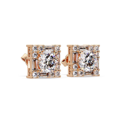 Round 3.00 Ct Lab-Grown Diamond Stud Earrings - Sterling Silver