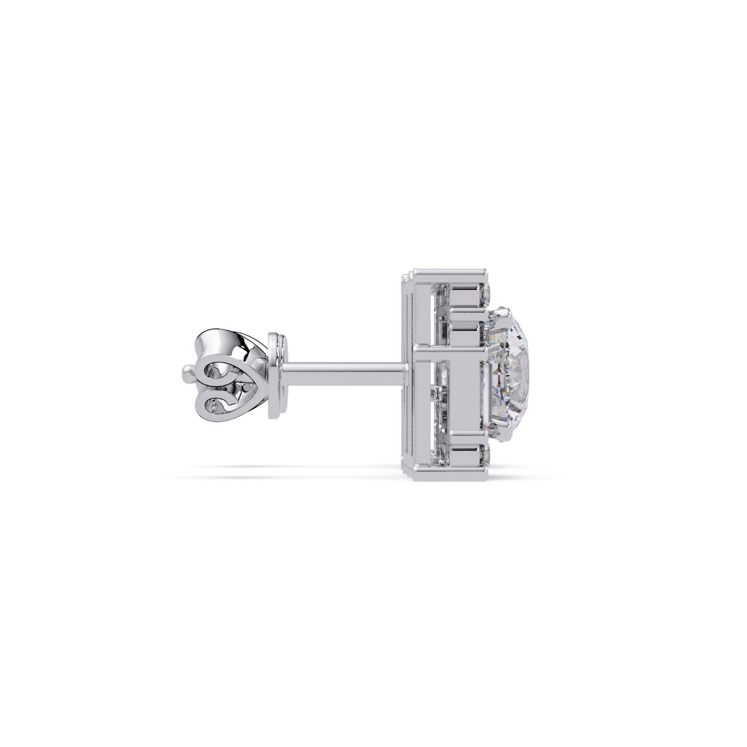 Round 3.00 Ct Lab-Grown Diamond Stud Earrings - Sterling Silver