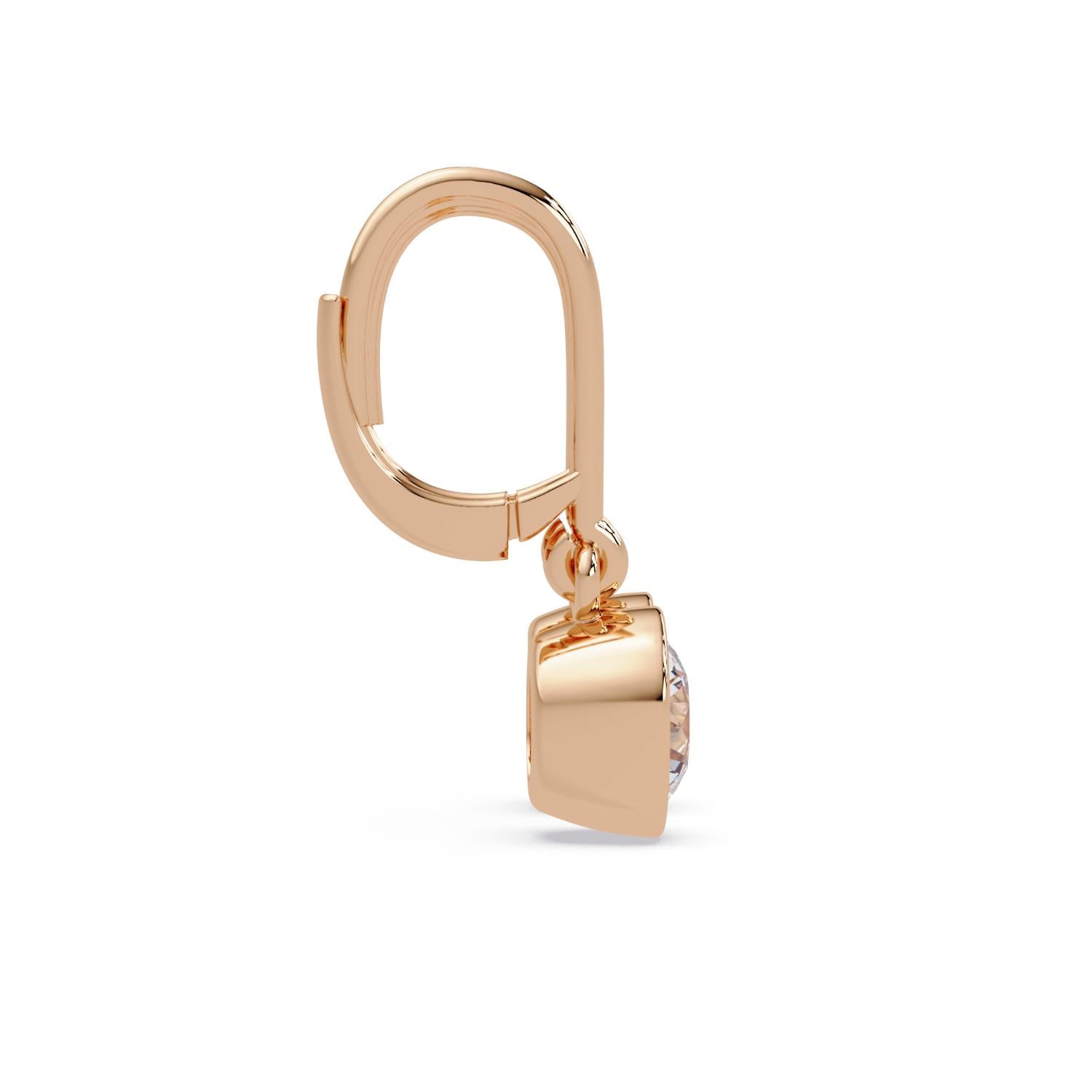 Round 2.05 Ct Lab-Grown Diamond Drop Hoop Earrings - Sterling Silver