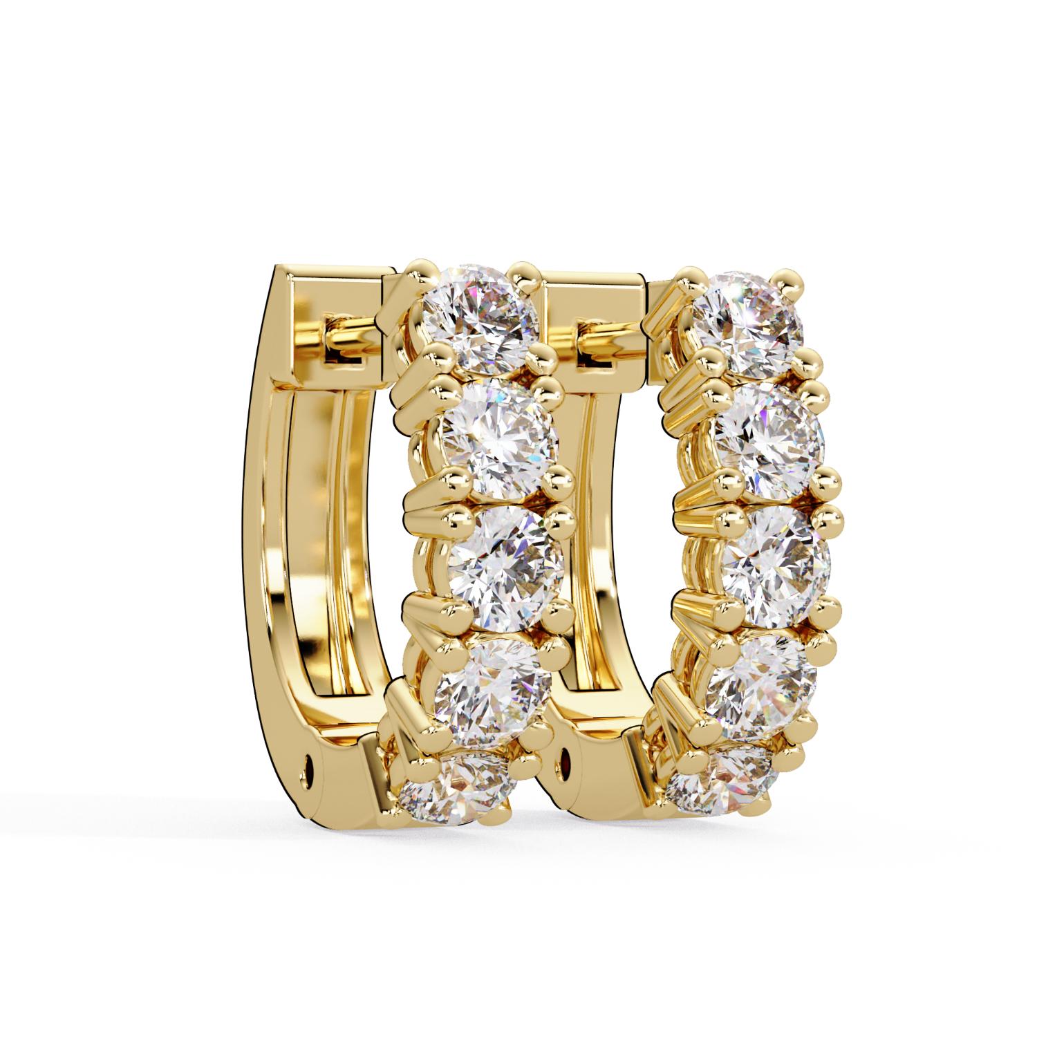 Round 1.00 Ct Lab-Grown Diamond Classic Hoop Pavé Earrings - Sterling Silver