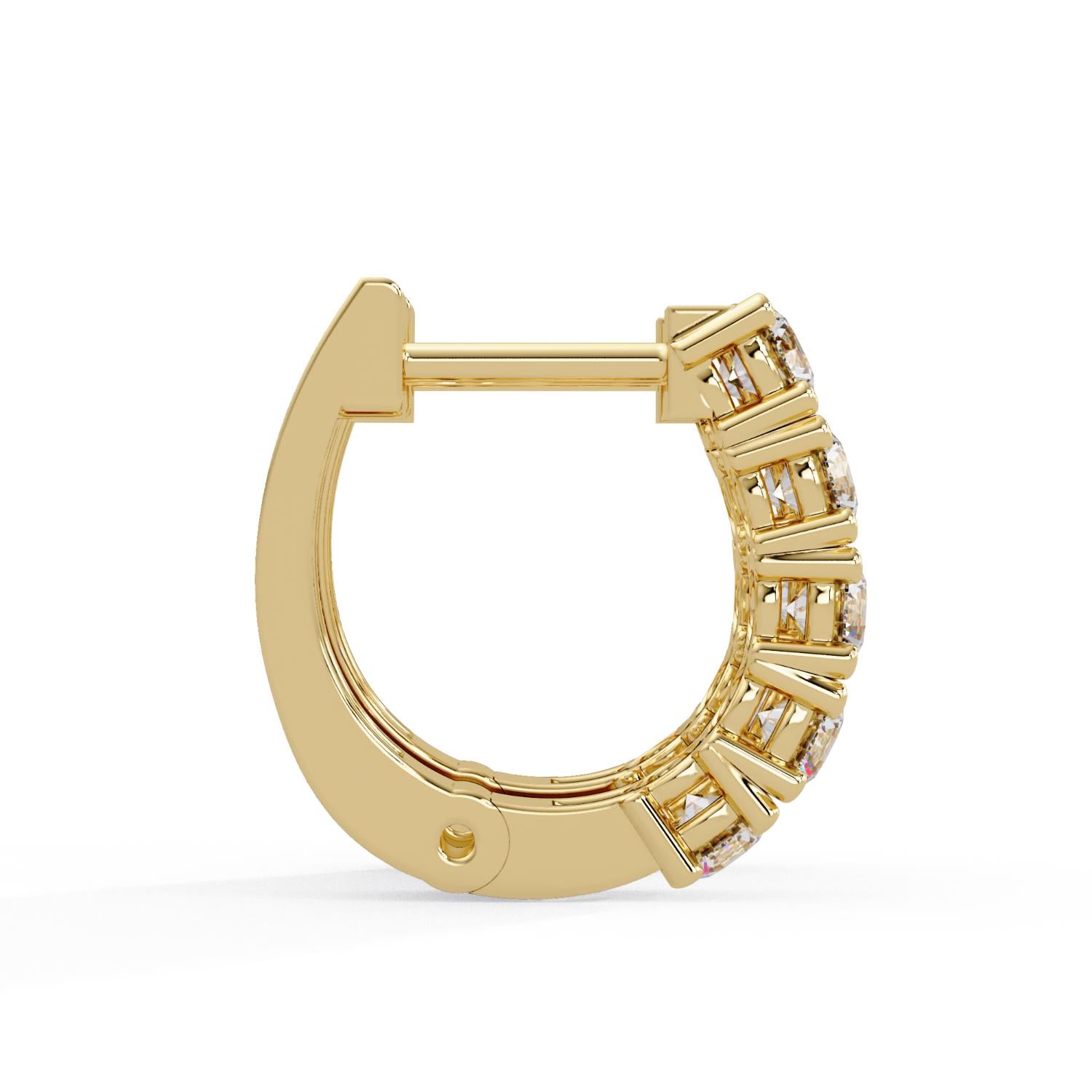 Round 1.00 Ct Lab-Grown Diamond Classic Hoop Pavé Earrings - Sterling Silver