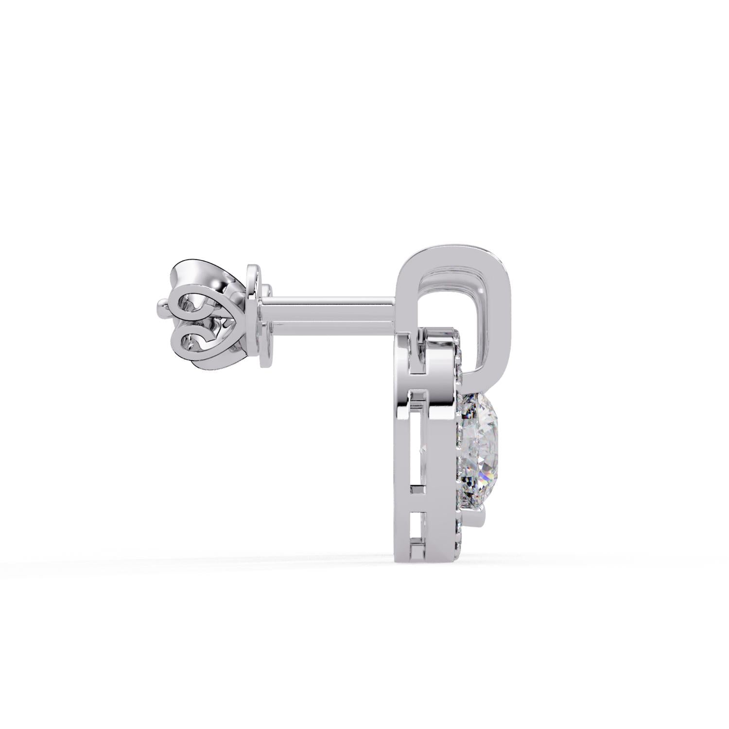 Round 1.55 Ct Lab-Grown Diamond Halo Circle Drop Earrings - Sterling Silver