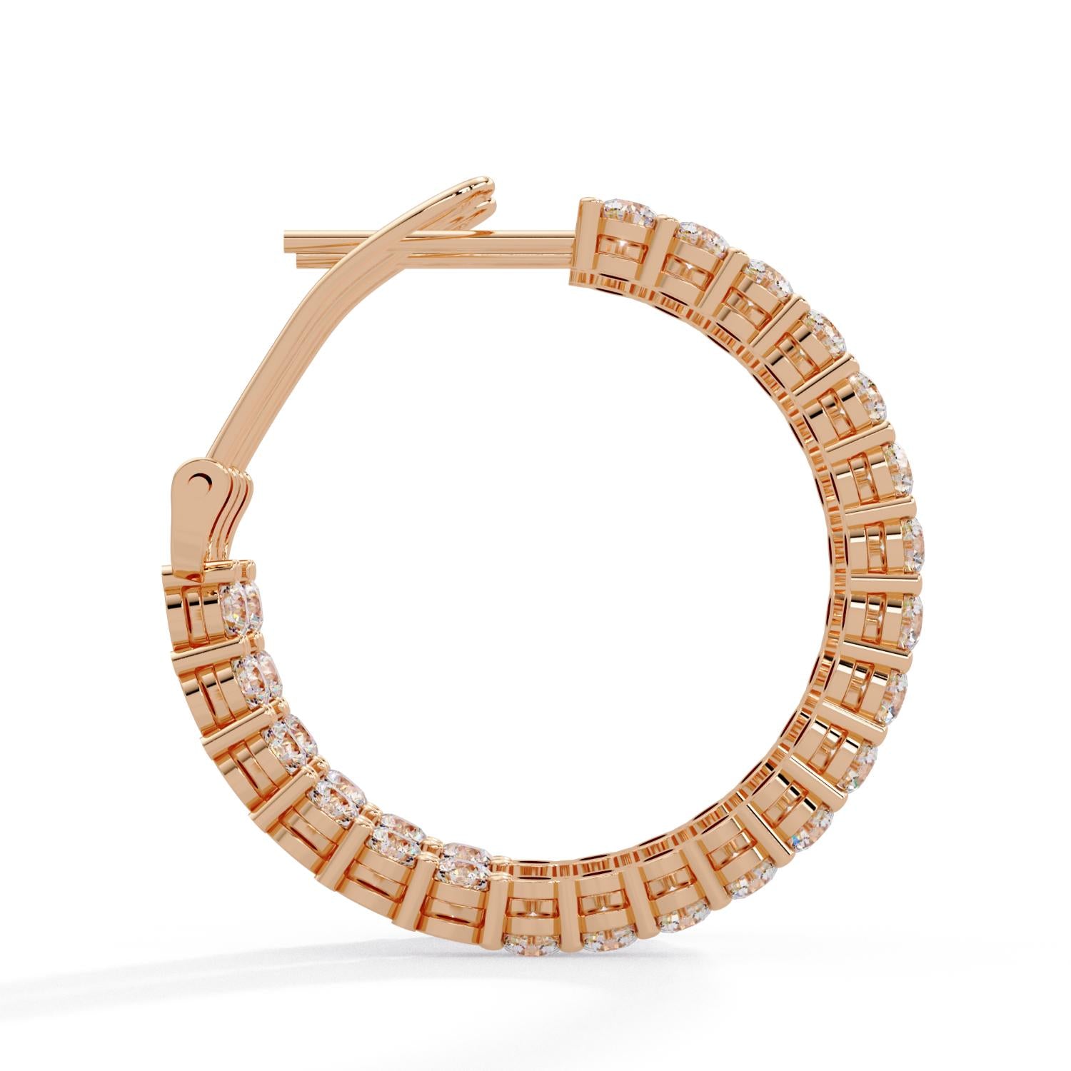 Round 4.50 Ct Lab-Grown Diamond Inside-Out Hoop Earrings - Sterling Silver