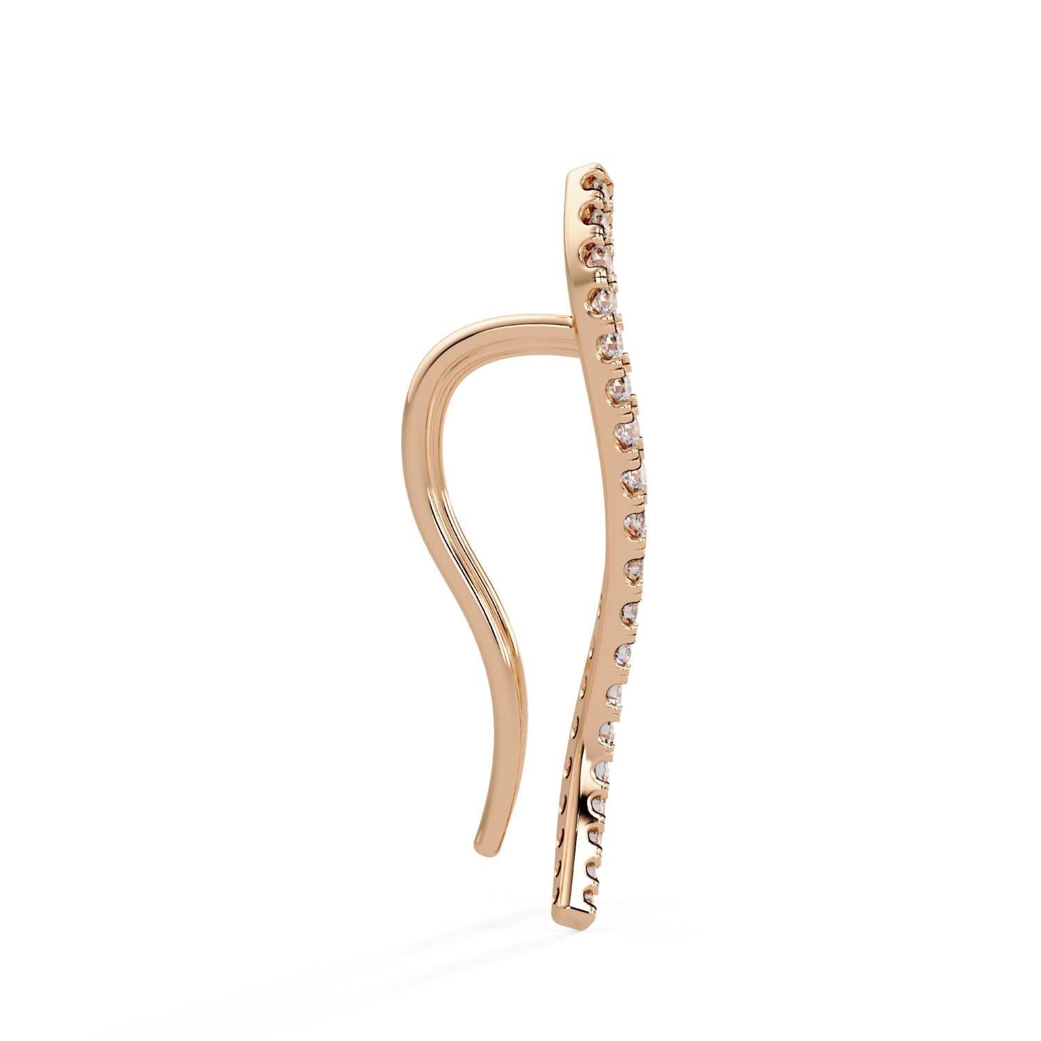 0.36 Ct Lab-Grown Diamond Curved Hoop Earrings - Sterling Silver