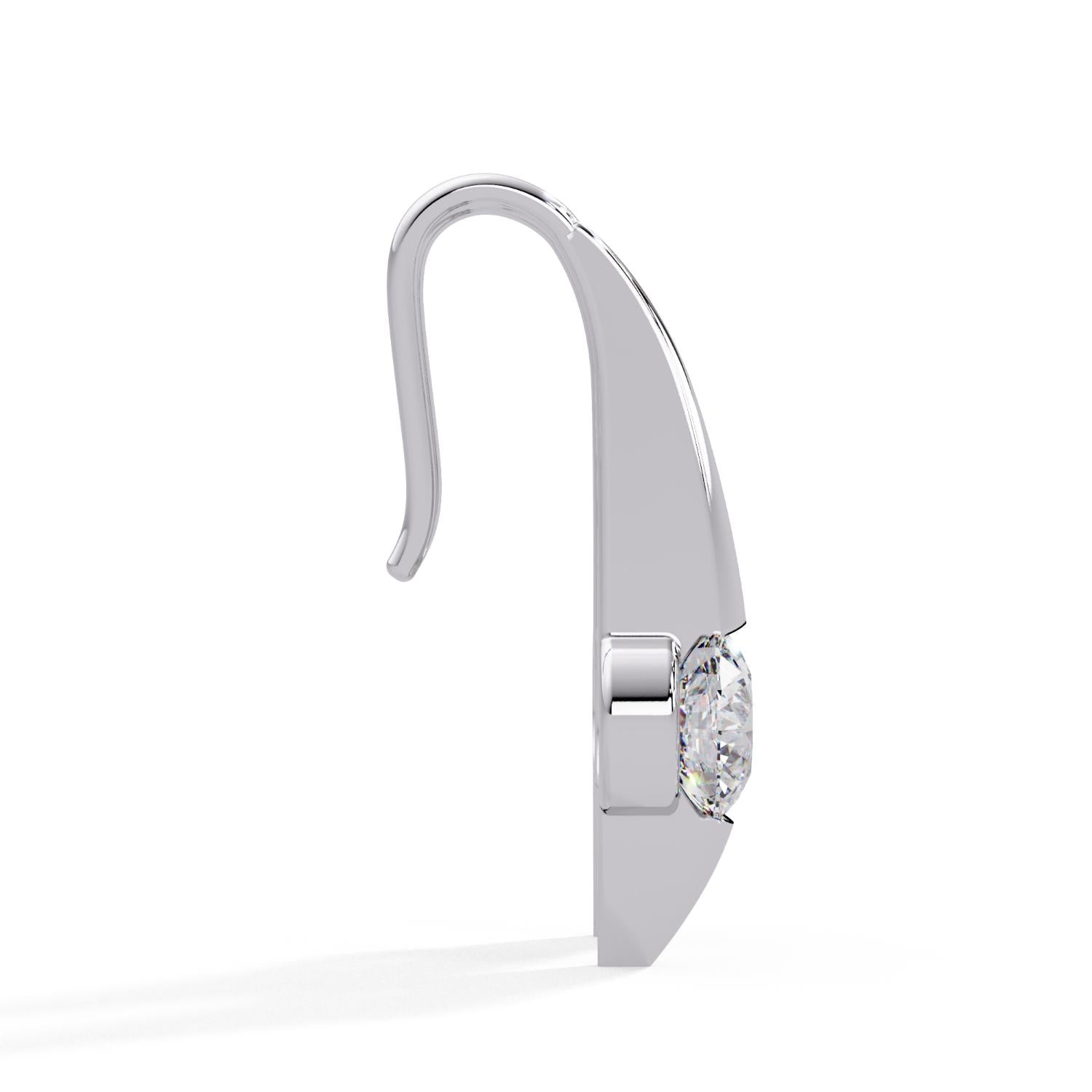 Round 2.05 Ct Lab-Grown Diamond Drop Earrings - Sterling Silver