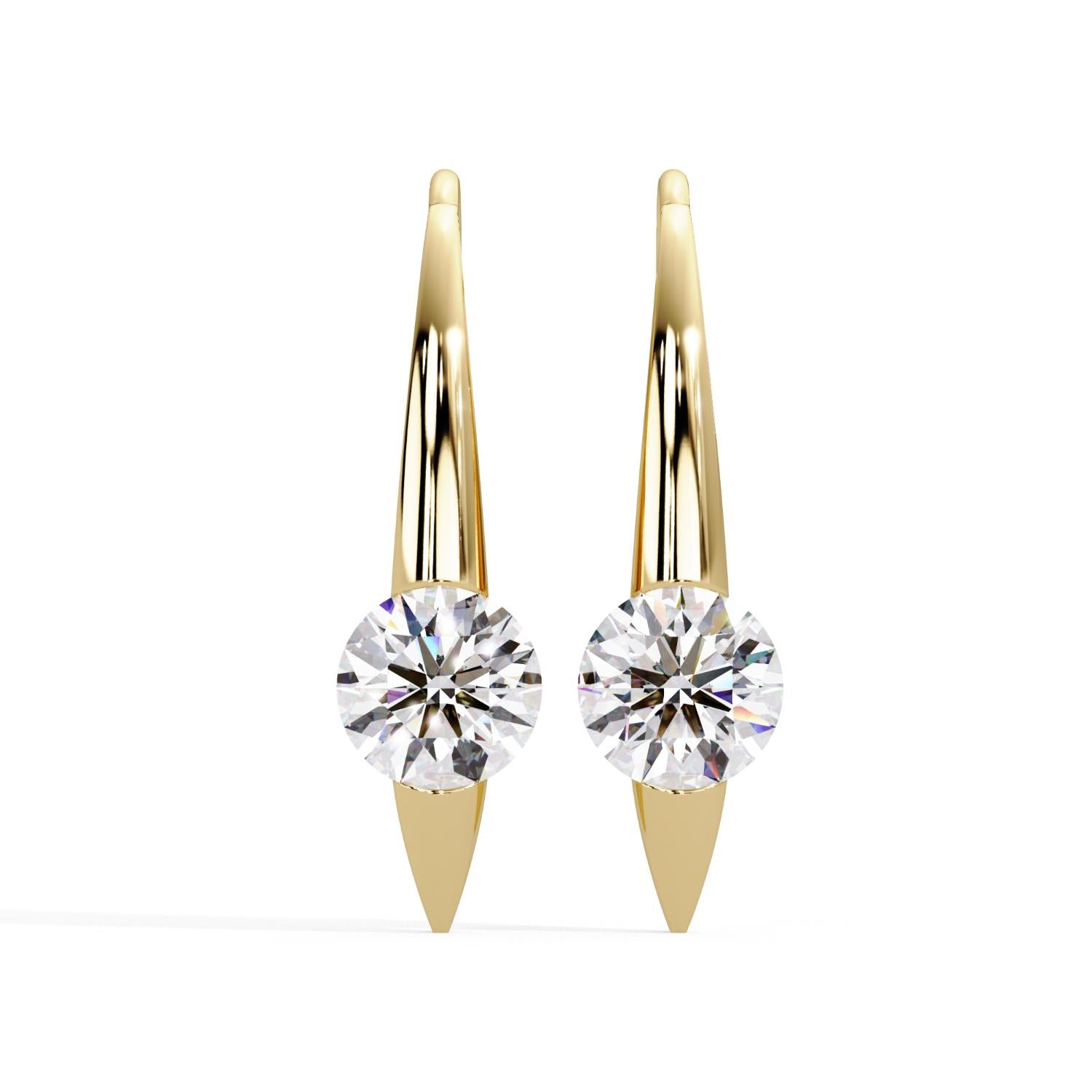 Round 2.05 Ct Lab-Grown Diamond Drop Earrings - Sterling Silver