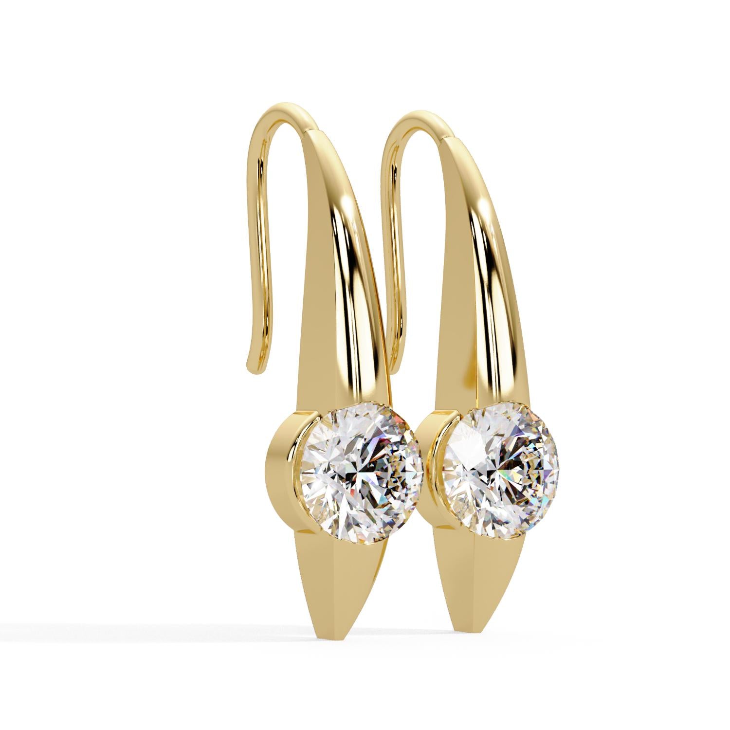 Round 2.05 Ct Lab-Grown Diamond Drop Earrings - Sterling Silver