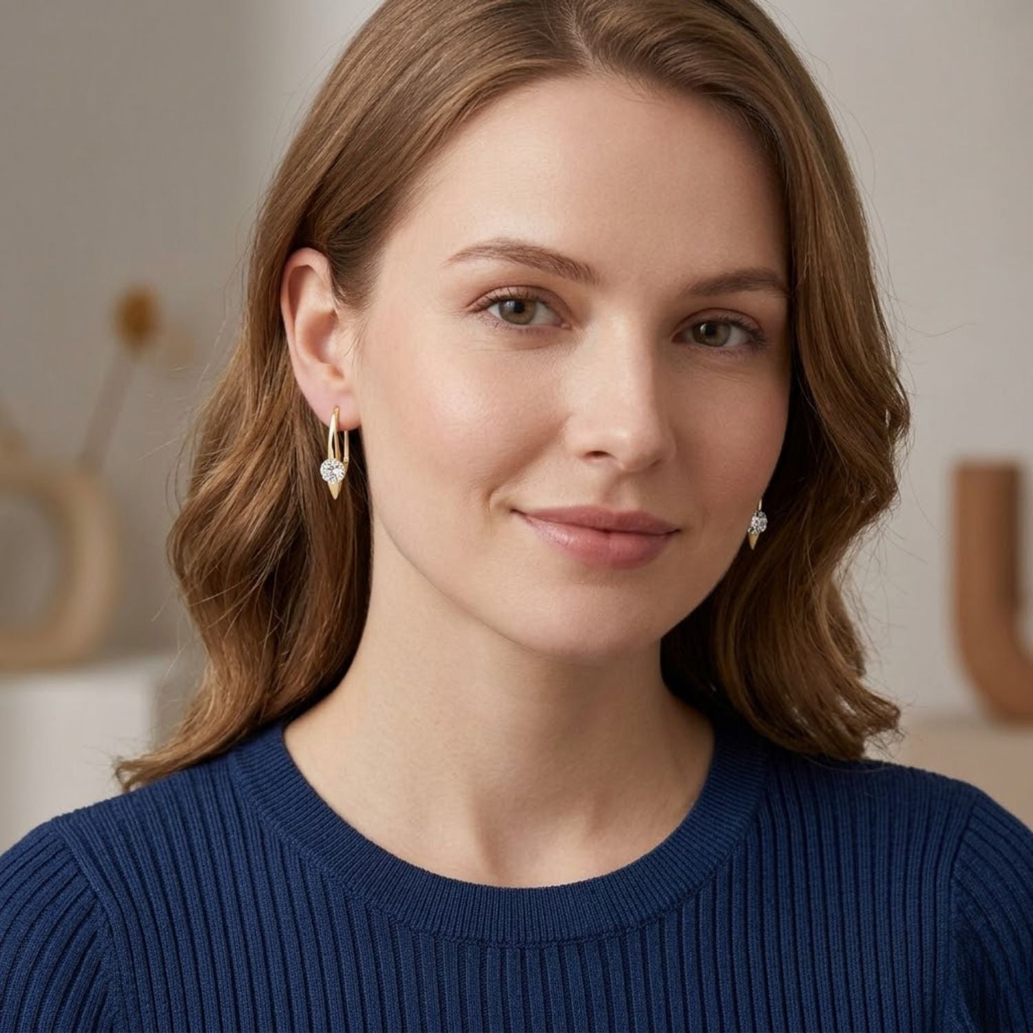 Round 2.05 Ct Lab-Grown Diamond Drop Earrings - Sterling Silver