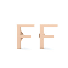 Load image into Gallery viewer, Initial &quot;F&quot; Monogram Stud Earring – Sterling Silver
