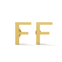Load image into Gallery viewer, Initial &quot;F&quot; Monogram Stud Earring – Sterling Silver
