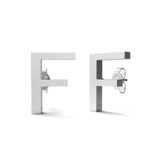 Load image into Gallery viewer, Initial &quot;F&quot; Monogram Stud Earring – Sterling Silver
