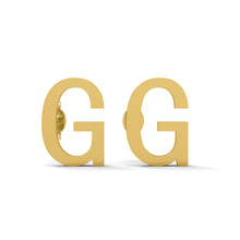 Load image into Gallery viewer, Initial &quot;G&quot; Monogram Stud Earring – Sterling Silver
