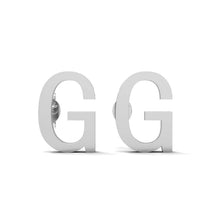 Load image into Gallery viewer, Initial &quot;G&quot; Monogram Stud Earring – Sterling Silver

