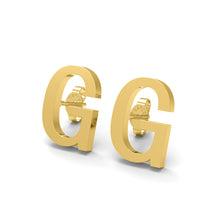 Load image into Gallery viewer, Initial &quot;G&quot; Monogram Stud Earring – Sterling Silver
