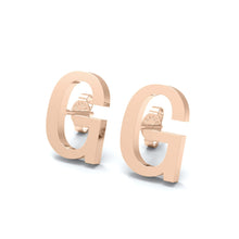 Load image into Gallery viewer, Initial &quot;G&quot; Monogram Stud Earring – Sterling Silver
