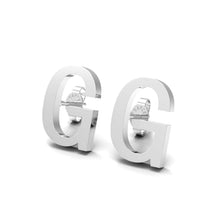 Load image into Gallery viewer, Initial &quot;G&quot; Monogram Stud Earring – Sterling Silver
