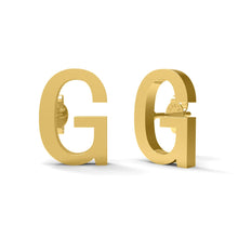 Load image into Gallery viewer, Initial &quot;G&quot; Monogram Stud Earring – Sterling Silver
