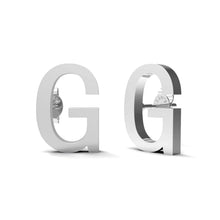 Load image into Gallery viewer, Initial &quot;G&quot; Monogram Stud Earring – Sterling Silver

