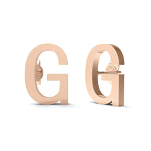 Load image into Gallery viewer, Initial &quot;G&quot; Monogram Stud Earring – Sterling Silver
