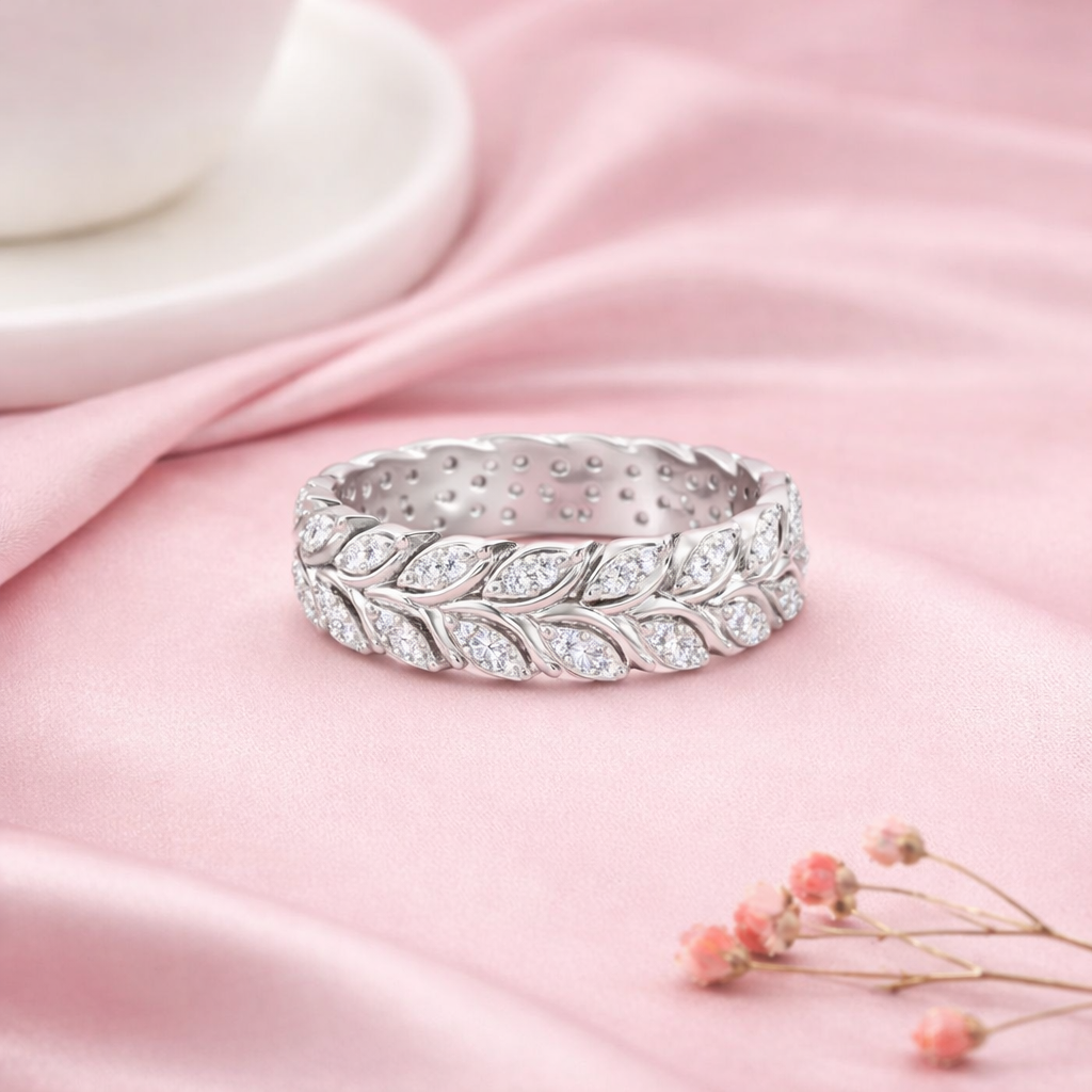 Lab Grown Diamond 0.35 CTW Round Eternity Ring- Sterling Silver