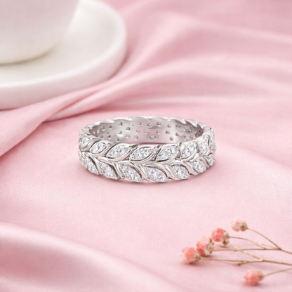 Lab Grown Diamond 0.35 CTW Round Eternity Ring- Sterling Silver