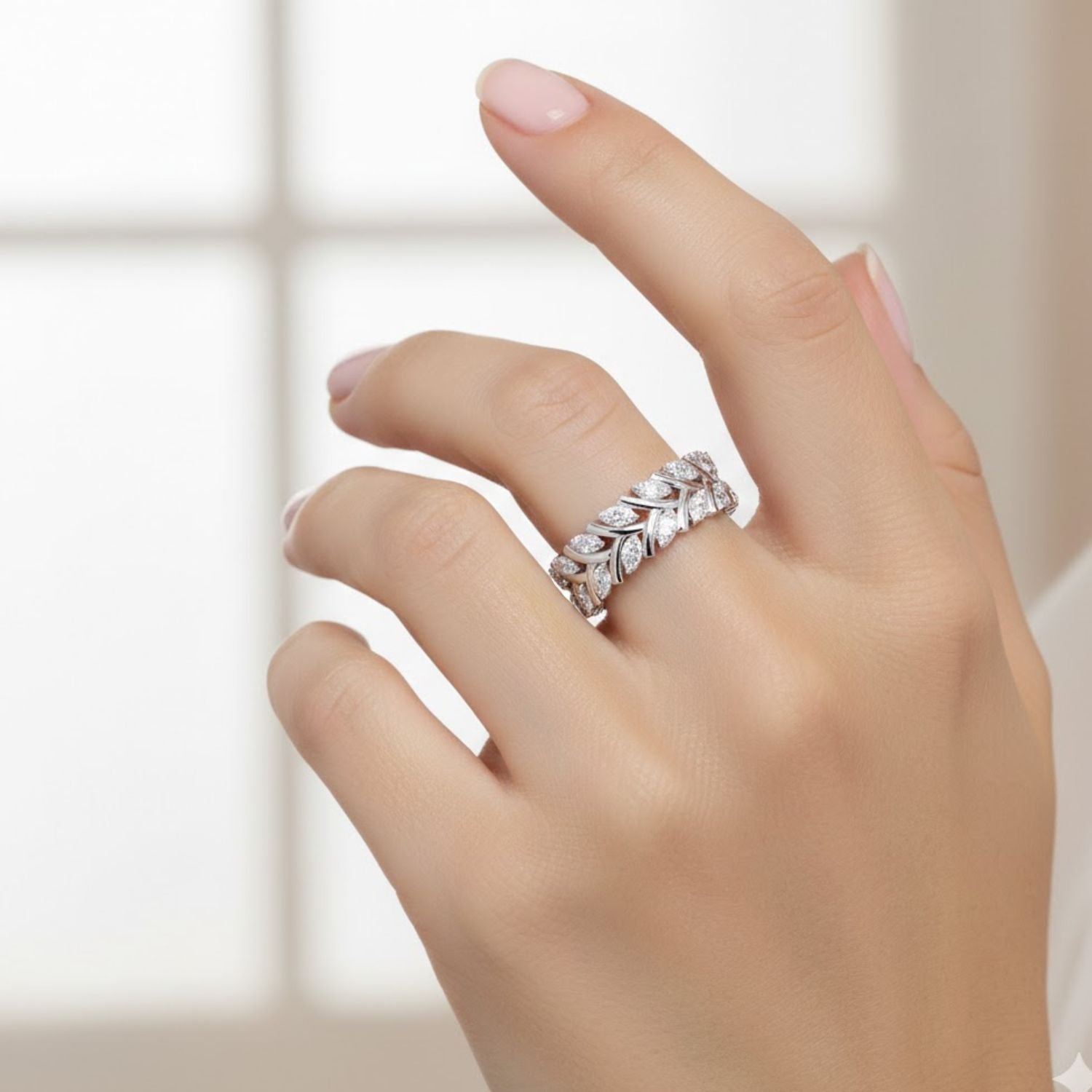 Lab Grown Diamond 0.35 CTW Round Eternity Ring- Sterling Silver