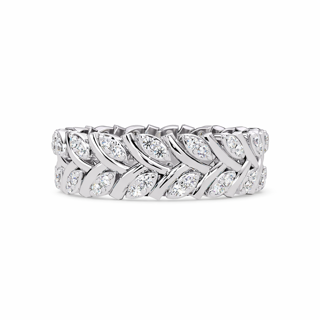 Lab Grown Diamond 0.35 CTW Round Eternity Ring- Sterling Silver