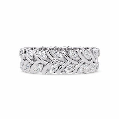 Lab Grown Diamond 0.35 CTW Round Eternity Ring- Sterling Silver