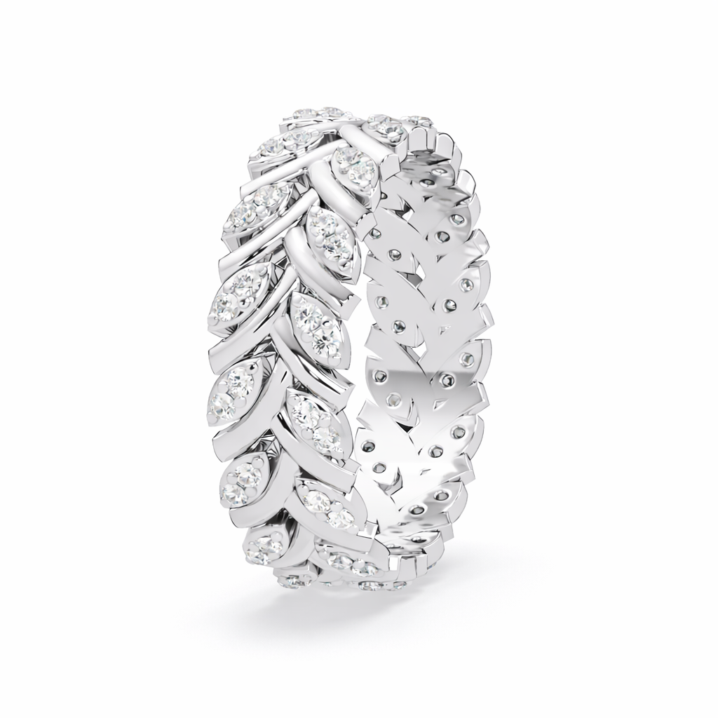 Lab Grown Diamond 0.35 CTW Round Eternity Ring- Sterling Silver